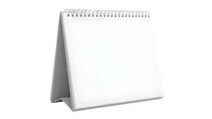 A blank white notepad with a spiral binding on a black background