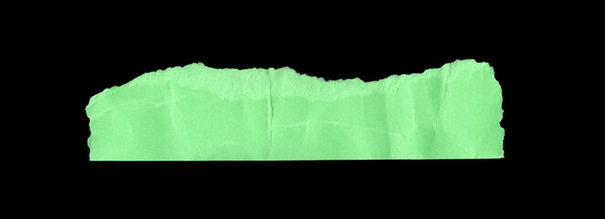 Crumpled green paper scrap, uneven ripped border, textured wrinkled surface, abstract design...