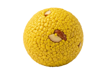 yellow bumpy fruit macro shot on white background