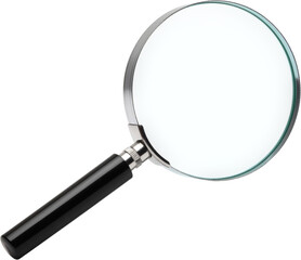 Isolated Classic Magnifying Glass Search Tool on Transparent Background