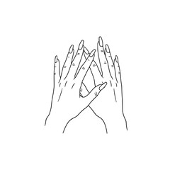 Icon of beautiful women's hands representing concepts of beauty and elegance