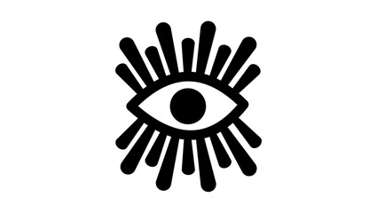 Obraz premium Old Eye Logo, black isolated silhouette