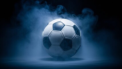 Gold winner trophy cup and soccer ball on green grass field corner line