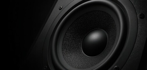 The Speaker Closeup Highlighting Textured Cone and Smooth Matte Black Enclosure
