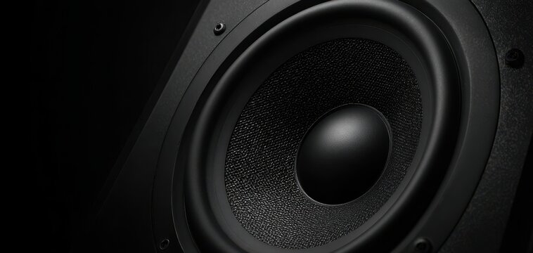 The Speaker Closeup Highlighting Textured Cone and Smooth Matte Black Enclosure