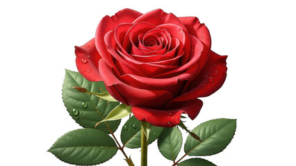 Red rose isolated on transparent background