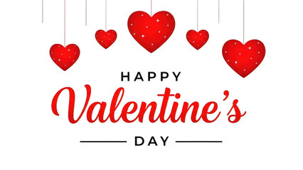 Happy valentine's day hearts isolated on transparent background