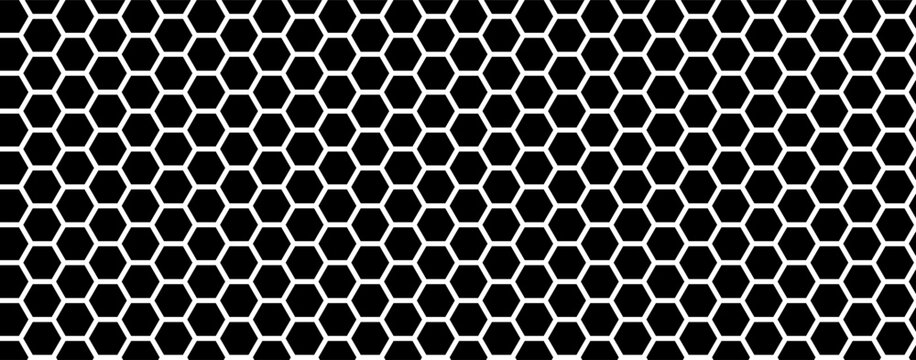 Honeycomb pattern with hexagon mesh. Texture bee comb grid. Flat vector illustration background.	