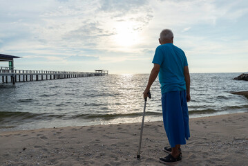 Asian Lifestyle Tourism elderly family travel leisure and activity after retirement in vacations and summer.