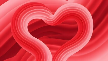 Vibrant red heart shape with layered curves and smooth gradients