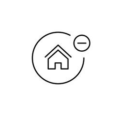 Obraz premium House and minus. Remove smart device. Pixel perfect, editable stroke vector icon