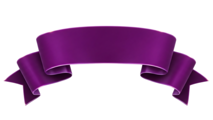 Purple ribbon banner with curled ends isolated on a transparent background purple banner curled ribbon