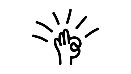 hand showing evruthing is ok ,black isolated silhouette