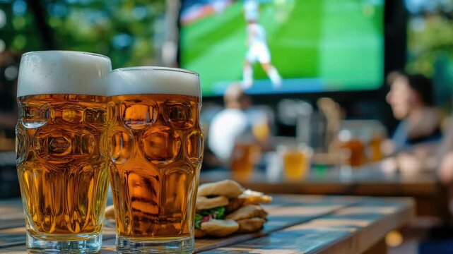 Two beers in glasses