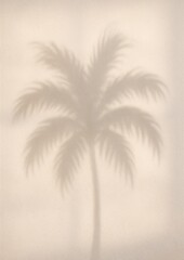 Fototapeta premium Palm silhouette on beige background.