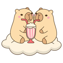 Kawaii Capybara Love and Valentine