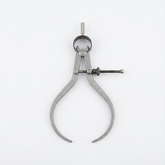 Steel Outside Spring Caliper Tool on White Background