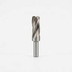 Industrial Metal End Mill Cutter Tool on White Background