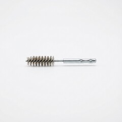 Industrial metal wire tube brush tool on white background