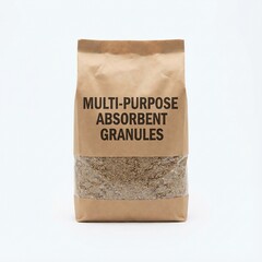 Large brown paper bag of multi-purpose absorbent granules