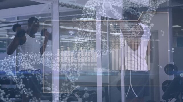 Animation of medical data processing over fit african american men