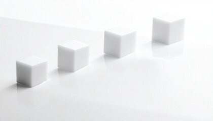 Obraz premium Minimalistic White Plastic Blocks on White Background