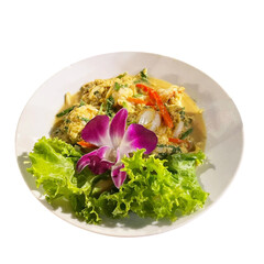 Shrimp stir-fried with curry powder