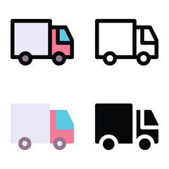 Fototapeta premium Delivery Truck Icons for E commerce Shipping Suitable For Mobile Apps, Web Apps And Print Media. Multiple Style Icons, 