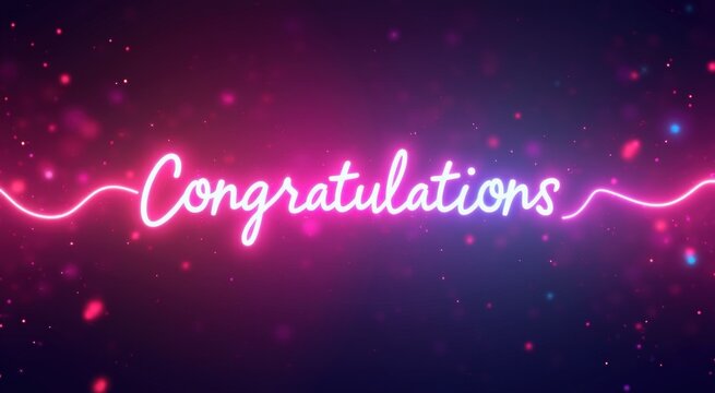 Neon sign that says congratulations