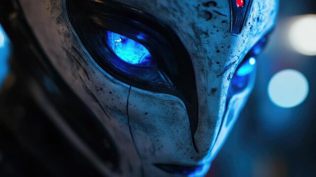 A character in a sci-fi setting, showcasing advanced technology and otherworldly design.