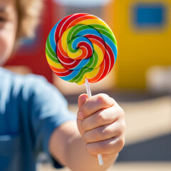 hand holding a lollipop