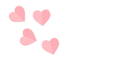A solitary pink heart on a transparent background. Valentine's Day paper cutout decoration.