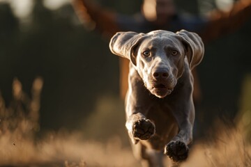 Dog Running in Field