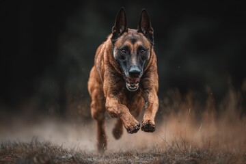Dog Running in Field