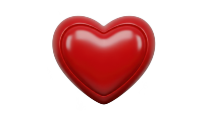 Red heart icon isolated on transparent background