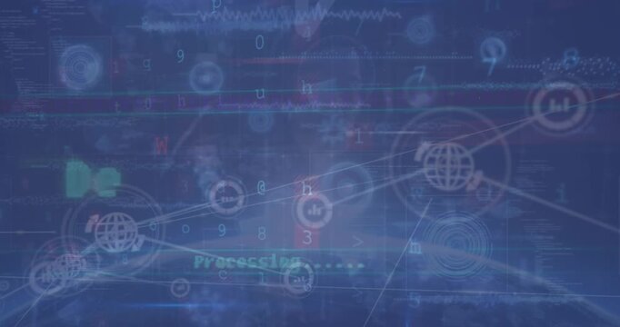 Animation of deleting files text and data processing