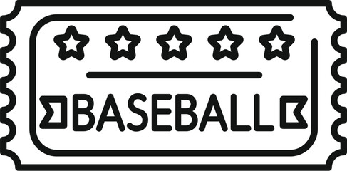 Baseball ticket featuring stars, representing entry to a sport event