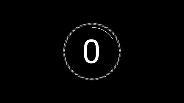 Fast circular countdown 5 seconds animation delivering instant urgency cues for flash promotions, marketing alerts, bold clean motion graphics. video 4K