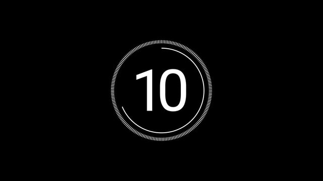 Radial countdown animation 15 seconds designed for marketing videos, urgency messaging, online branding visuals with modern circular timing design. video 4K