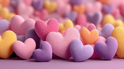 Colorful Heart-Shaped Textures for Valentine's Day Design and Decoration