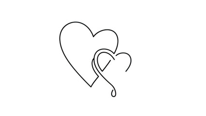 Two interlocking hearts icon isolated on transparent background