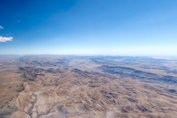 large valley among Naukluft mountains slopes eroded by weathering, near Bullsport, Namibia