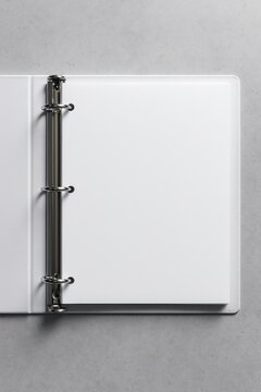 Blank binder with open rings.