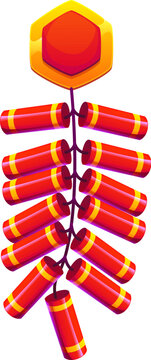 Chinese lunar New Year holiday icon, firecrackers or petards, vector Asian celebration symbol. Chinese Lunar New Year petards or China Boller firecrackers for traditional festival pyrotechnics