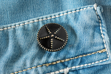 Jeans button closeup