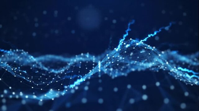 A stunning video visualization of digital data in motion with blue particles