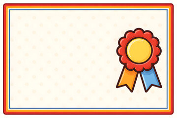 Certificate template with vibrant border and rosette. Award design with a patterned background, ideal for achievement recognition. Design for print.
