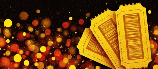 Golden Tickets with Bokeh Lights.