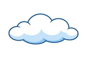 Vector illustration of a simple cloud design on a white background. Ideal for weather-related graphics, digital designs, and educational materials focusing on atmospheric concepts.