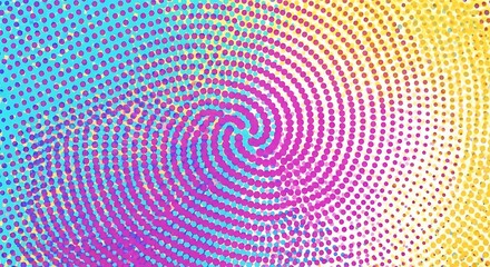 Vibrant Spiral Pattern with Dots and Colors.